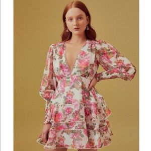 Keepsake Ivory Rose Floral Mini Dress
